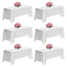 VEVOR - Tablecloths for Rectangle Tables, 6 Pack, 70 x 120 Inches, Reusable and Machine Washable Table Clothes - White