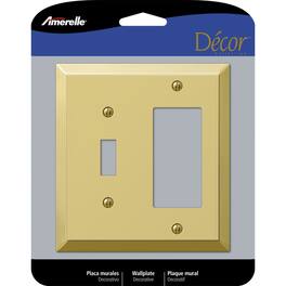 AMERELLE - Century Polished 2 gang Stamped Steel Decorator/Toggle Wall Plate 1 pk - Brass