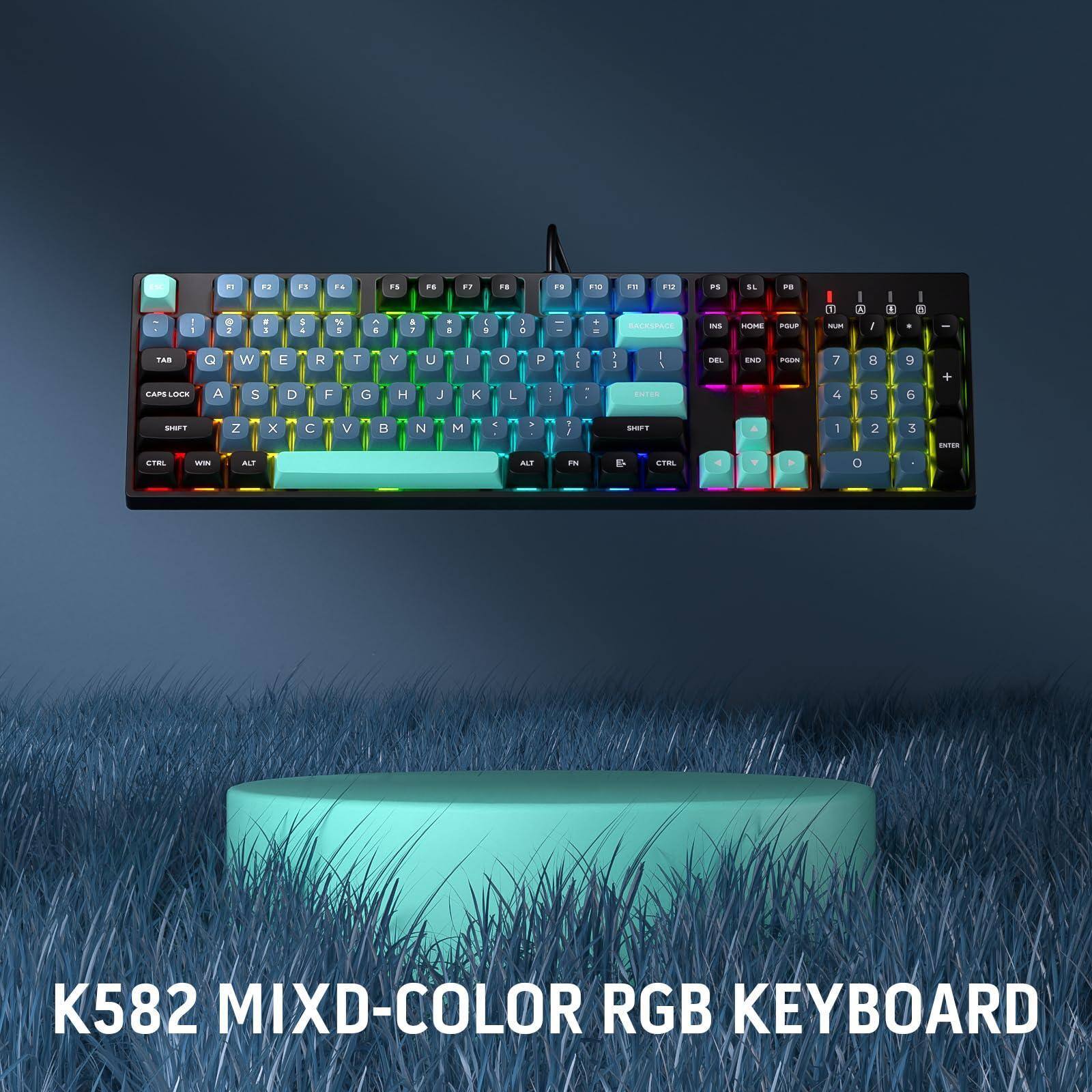 Cedar Assembly K582 Se Wired Rgb Gaming Mechanical W Round Pbt Keycaps ...