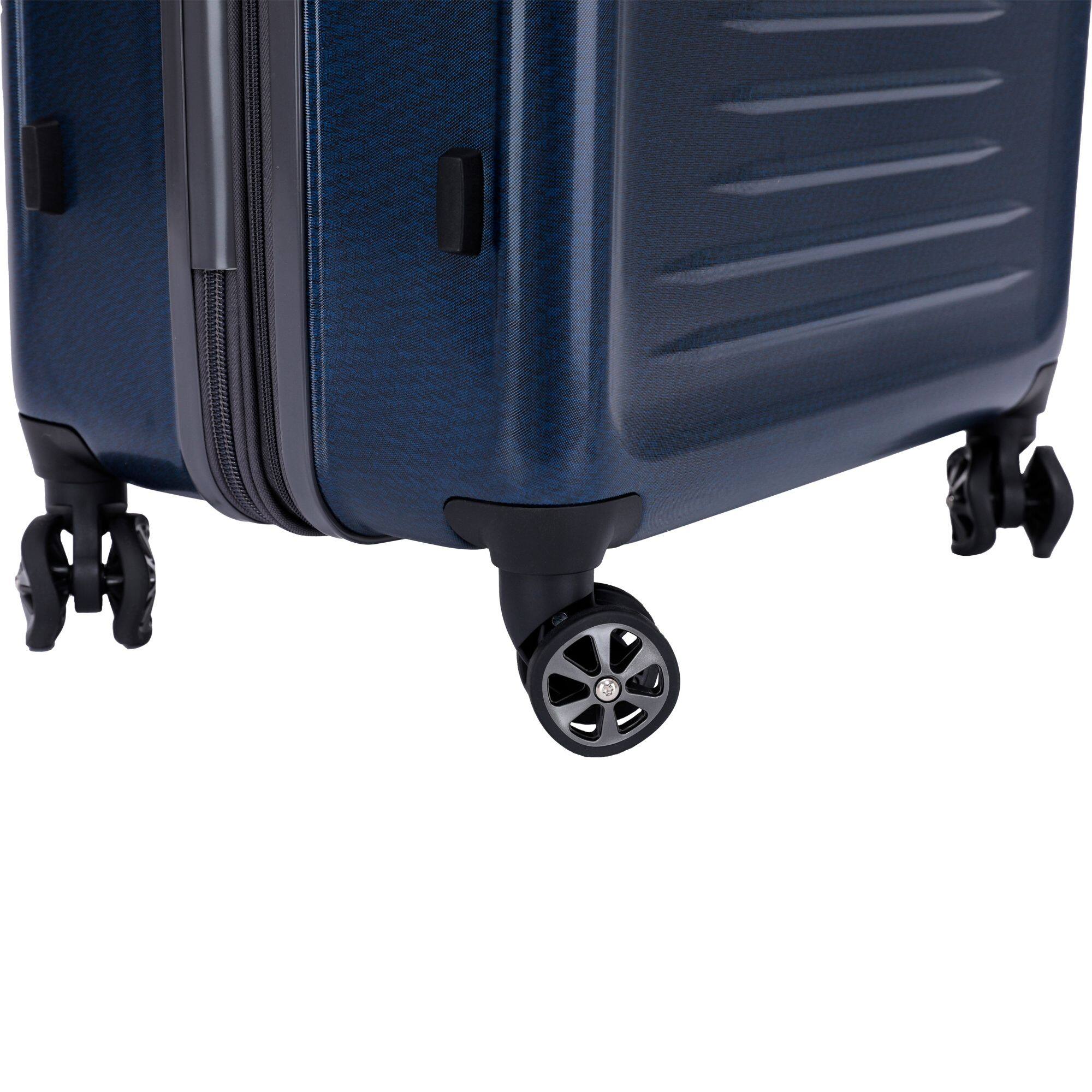 Alt View 1. Spyder - Spyder Rails 29 Inch Expandable Hardside Upright Suitcase with 360 Spinner Wheels, TSA Approved Lock - Carbon blue.
