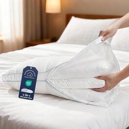 COQOOL - Bed Pillow - Hotel Pillow Queen Size Pillow for Sleeping with 3 Removable Inserts,1 PACK - White