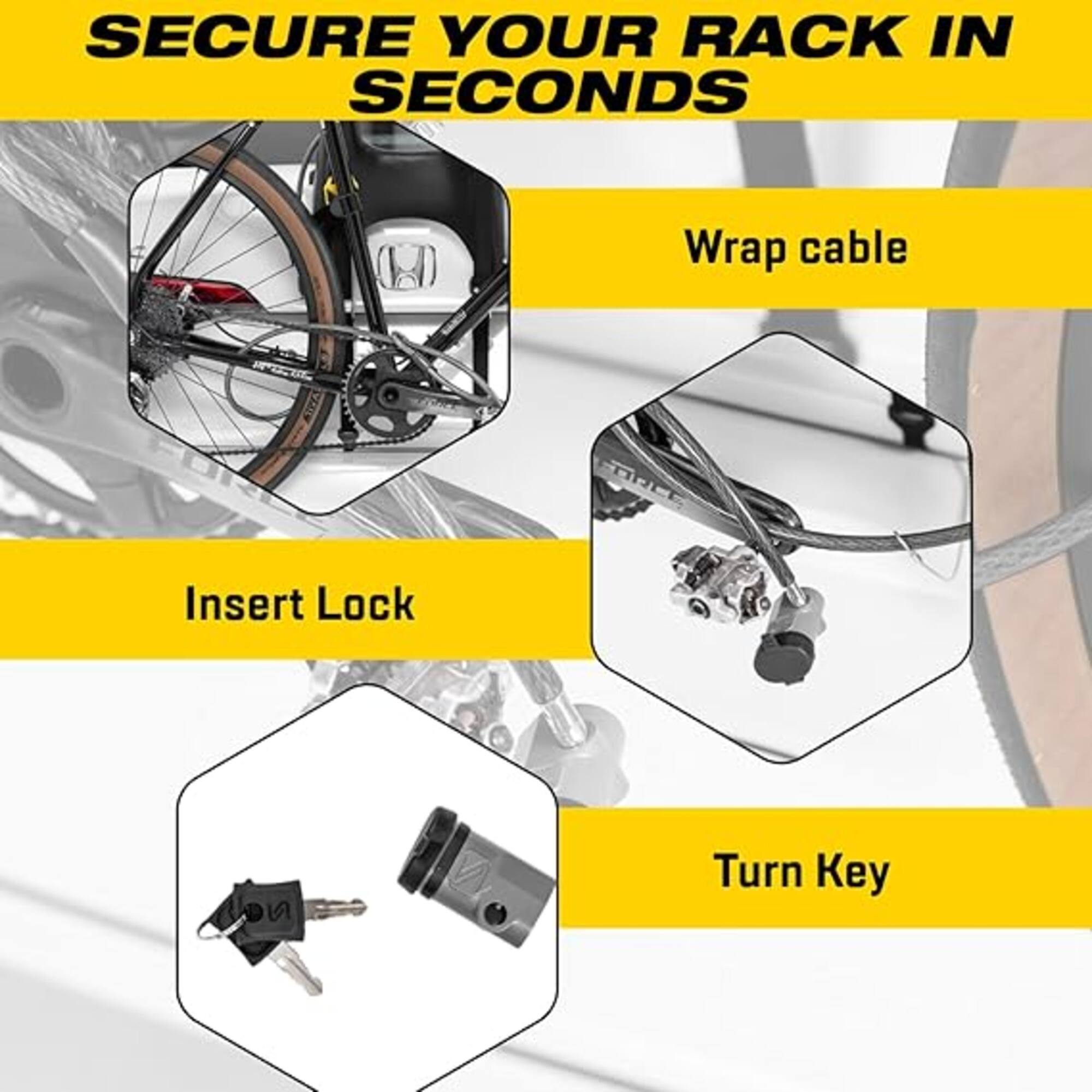 SECURE YOUR RACK IN SECONDS (W) Wrap cable ORC Insert Lock Turn Key