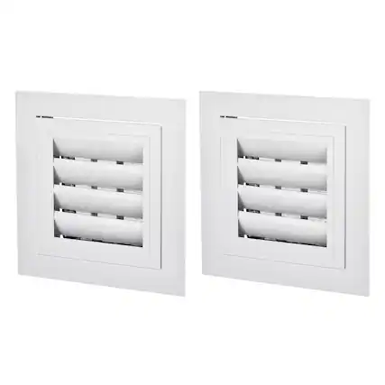 Front. Unique Bargains - 8" x 8" Return Air Vent Cover 2pcs, Aluminum Alloy Linear Bar Removable Grille with Mesh Filter for HVAC - White.