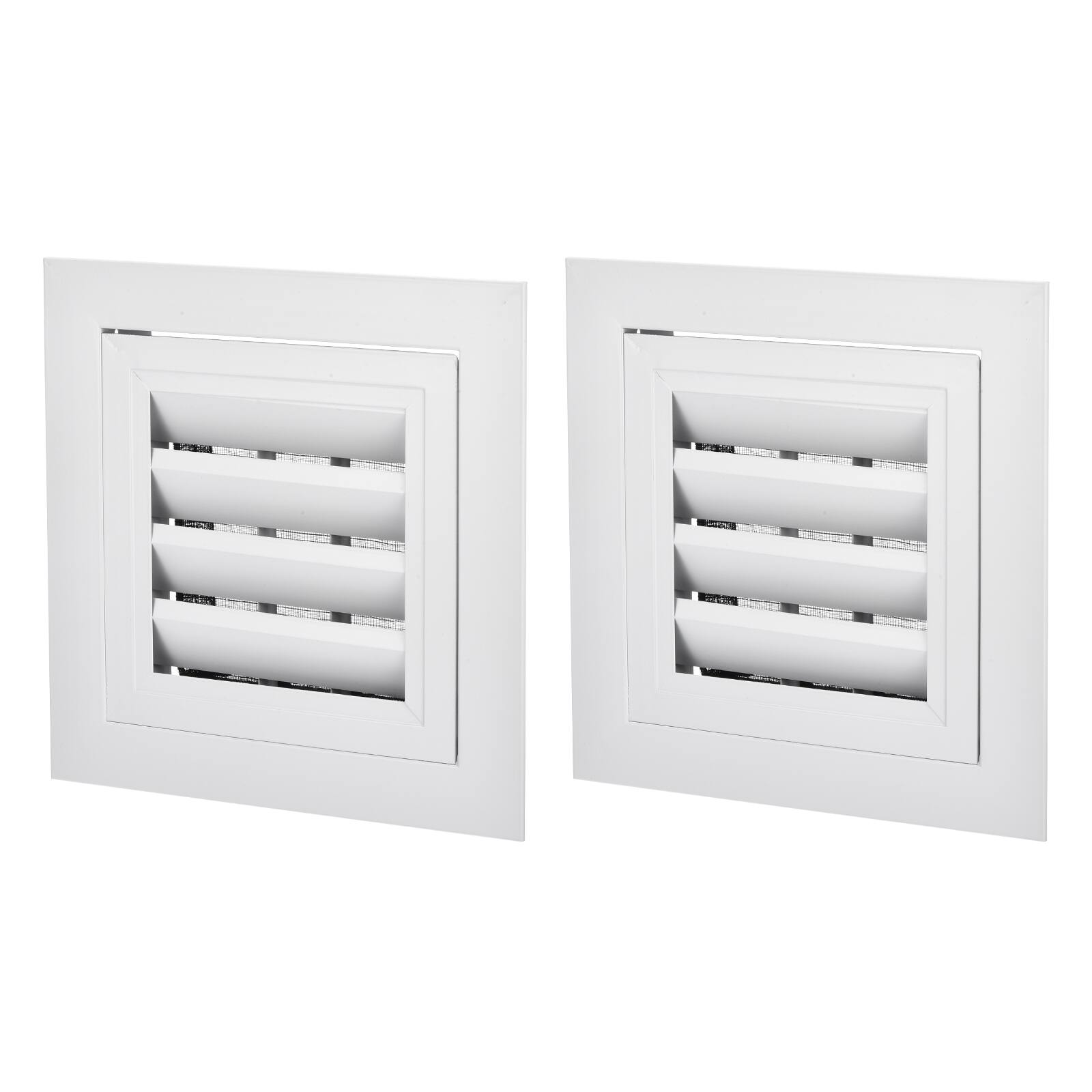 Front. Unique Bargains - 8" x 8" Return Air Vent Cover 2pcs, Aluminum Alloy Linear Bar Removable Grille with Mesh Filter for HVAC - White.