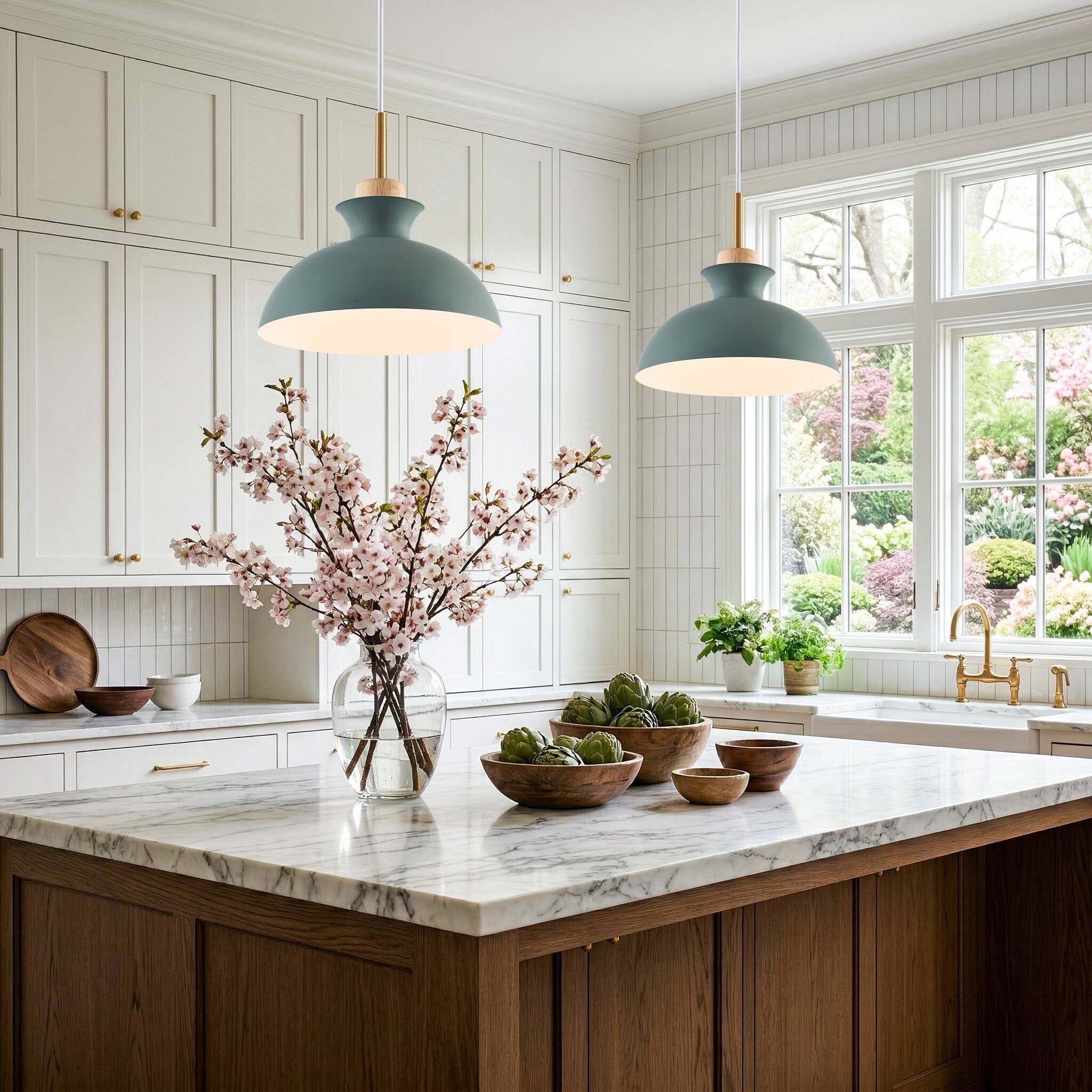 Back. Parrot Uncle - 1-Light Modern Green Hanging Pendant Light - Green.