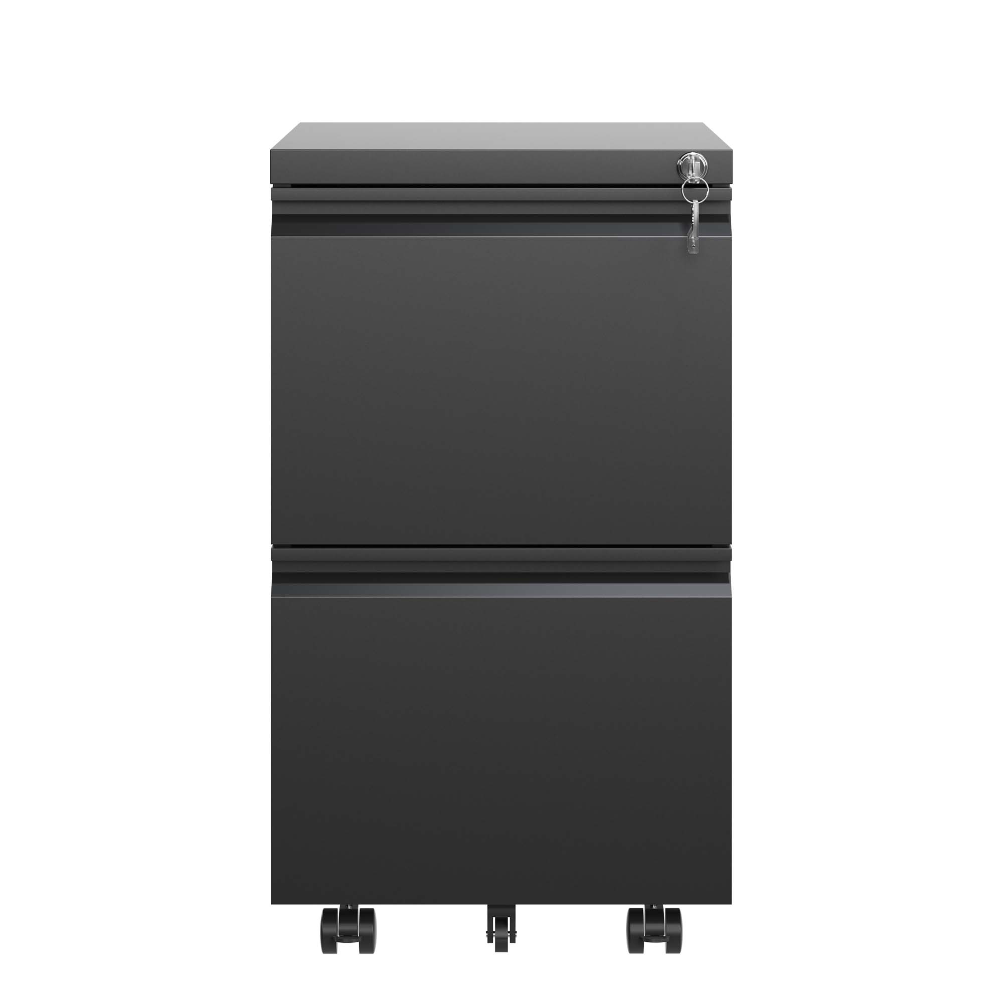 Angle. Dexmalle - Dexmalle-2 Drawer Metal Mobile File Cabinet with Lock-Black.