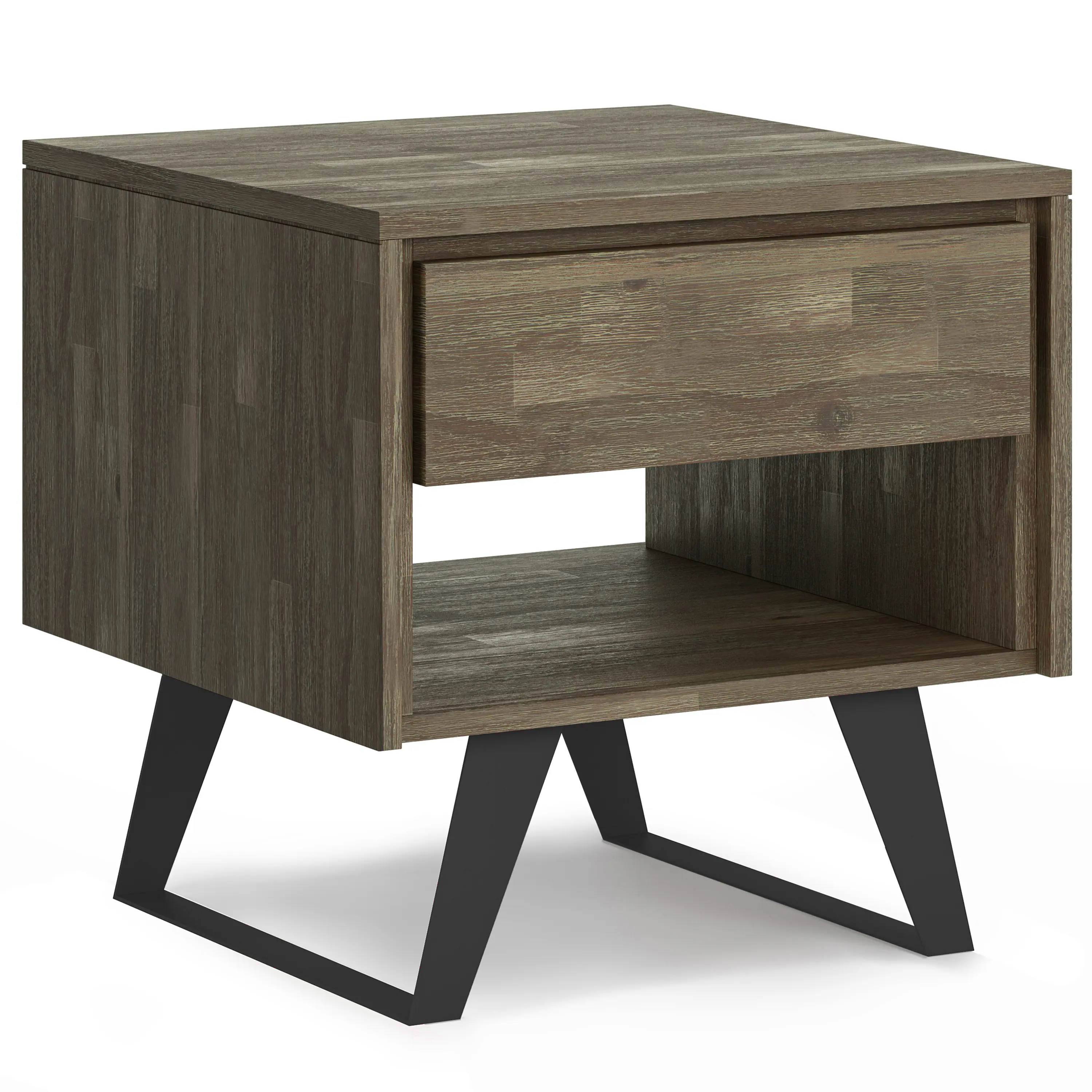 Simpli Home - Lowry End Table - Distressed Grey