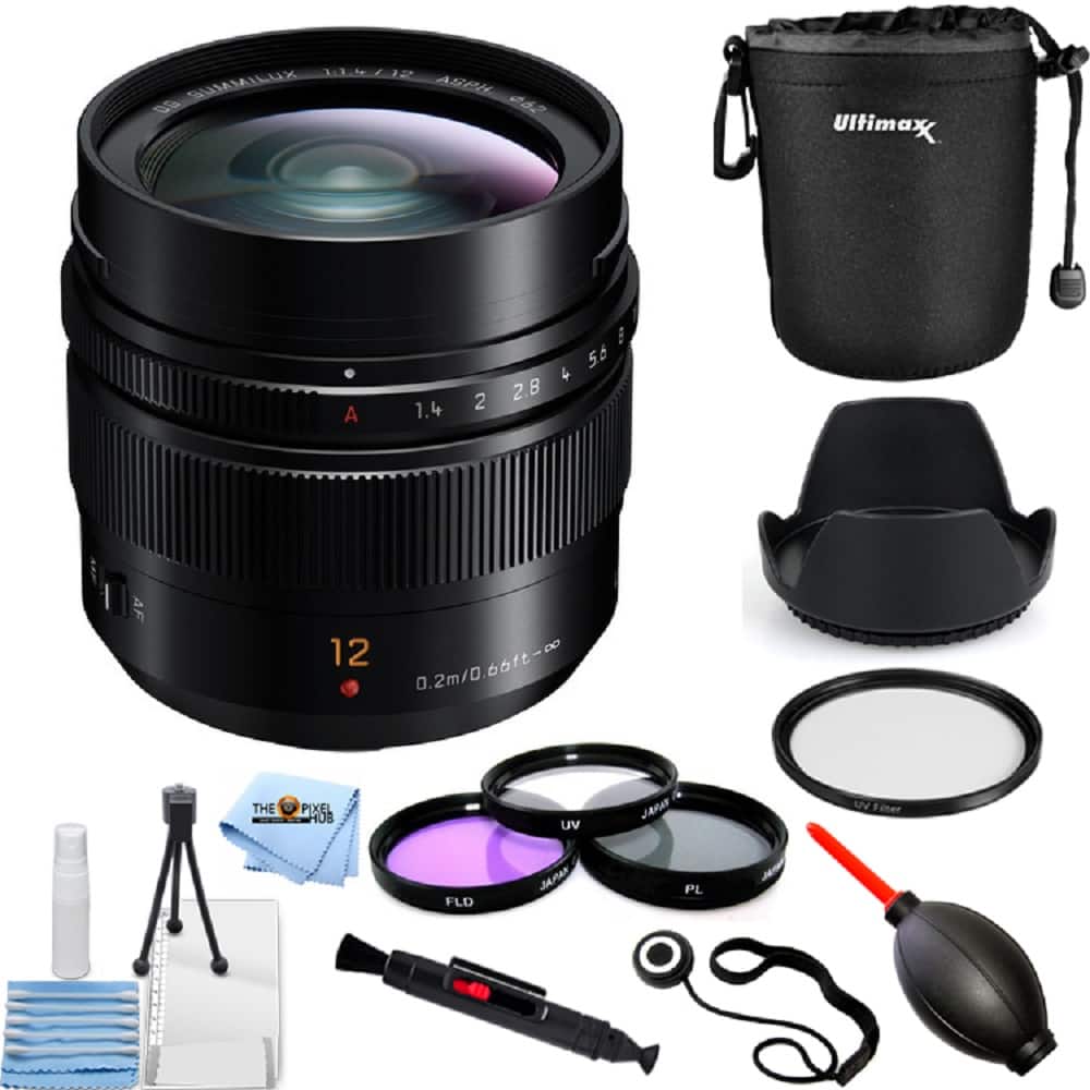 Panasonic - Leica DG Summilux 12mm f/1.4 ASPH. Lens - 10PC Accessory Bundle