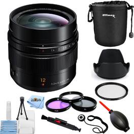 Panasonic - Leica DG Summilux 12mm f/1.4 ASPH. Lens - 10PC Accessory Bundle