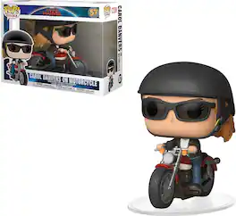 Captain Marvel Funko POP Rides Vinyl Figure | Carol Danvers on Motorcycle - Black