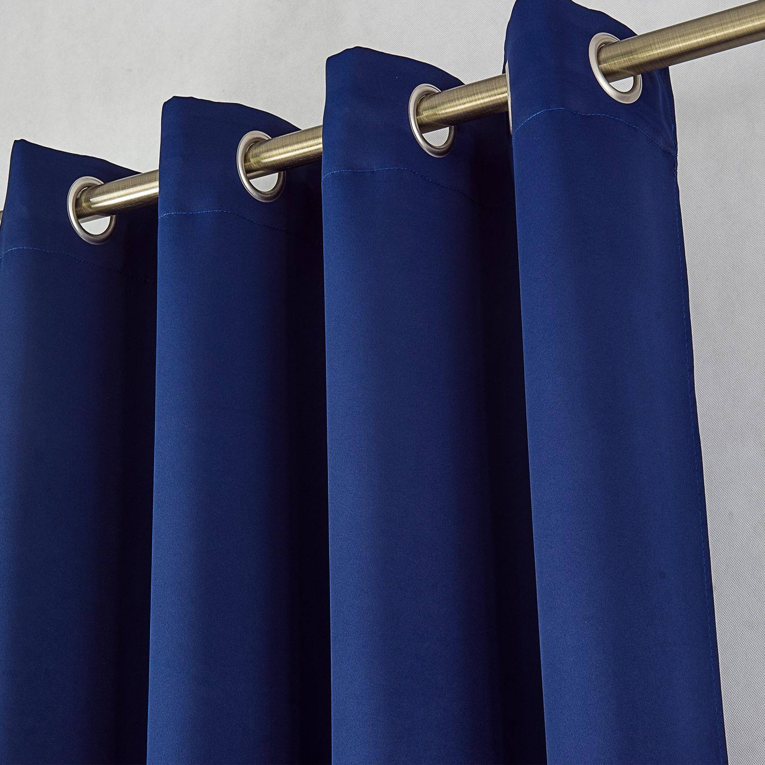 Left. RT Designers Collection - RT Designers Collection Anchorage Blackout Grommet Curtain Panel 54" x 84" Navy Blue - Navy blue.