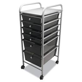 Advantus - 6-Drawer Rolling Organizer - Smoke