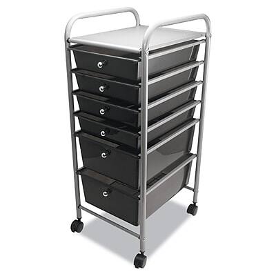 Front. Advantus - Advantus 6-Drawer Rolling Organizer - Smoke.