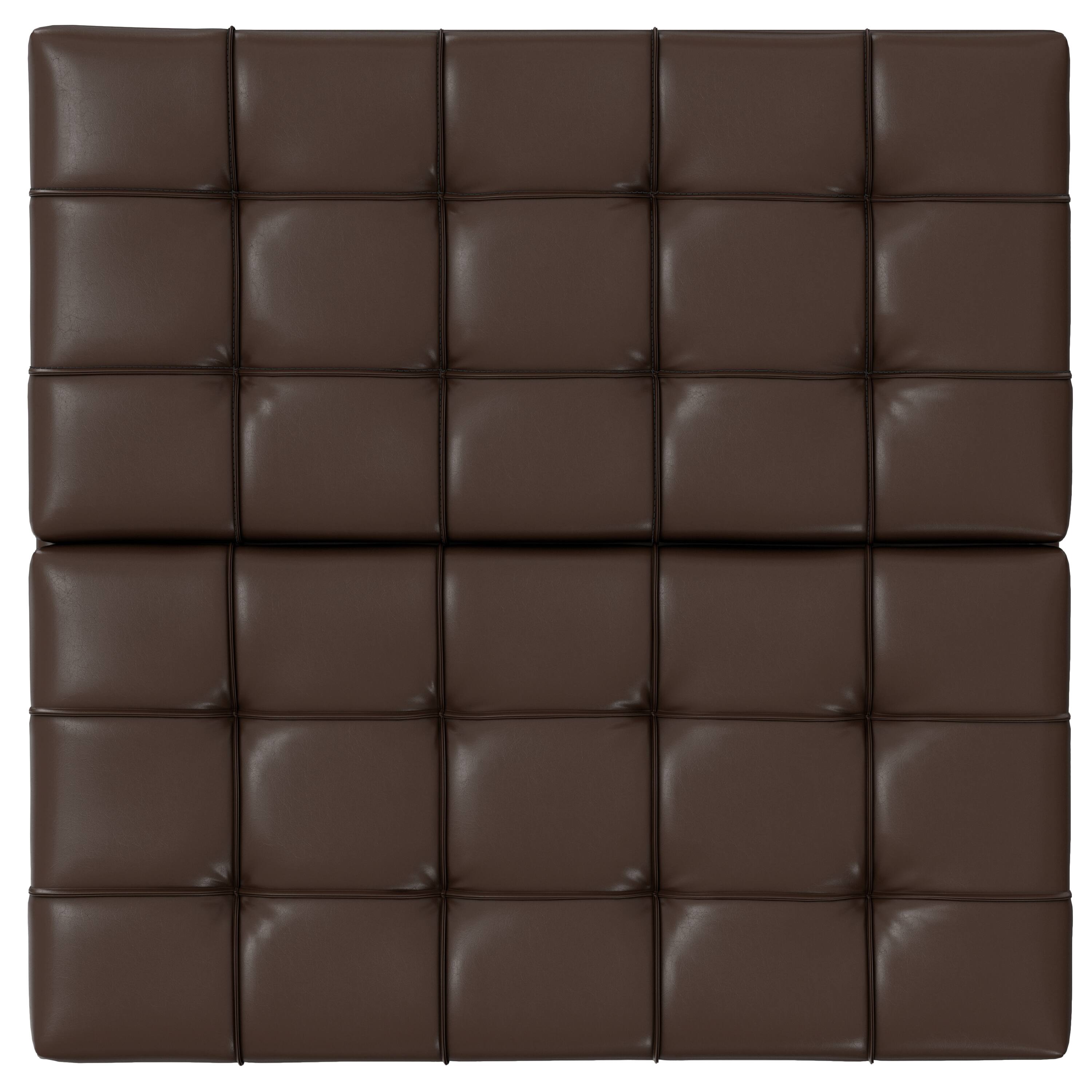 Alt View 1. Simpli Home - Harrison 40 inch Wide Large Square Coffee Table Storage Ottoman in Chocolate Brown Vegan Leather - Chocolate Brown.