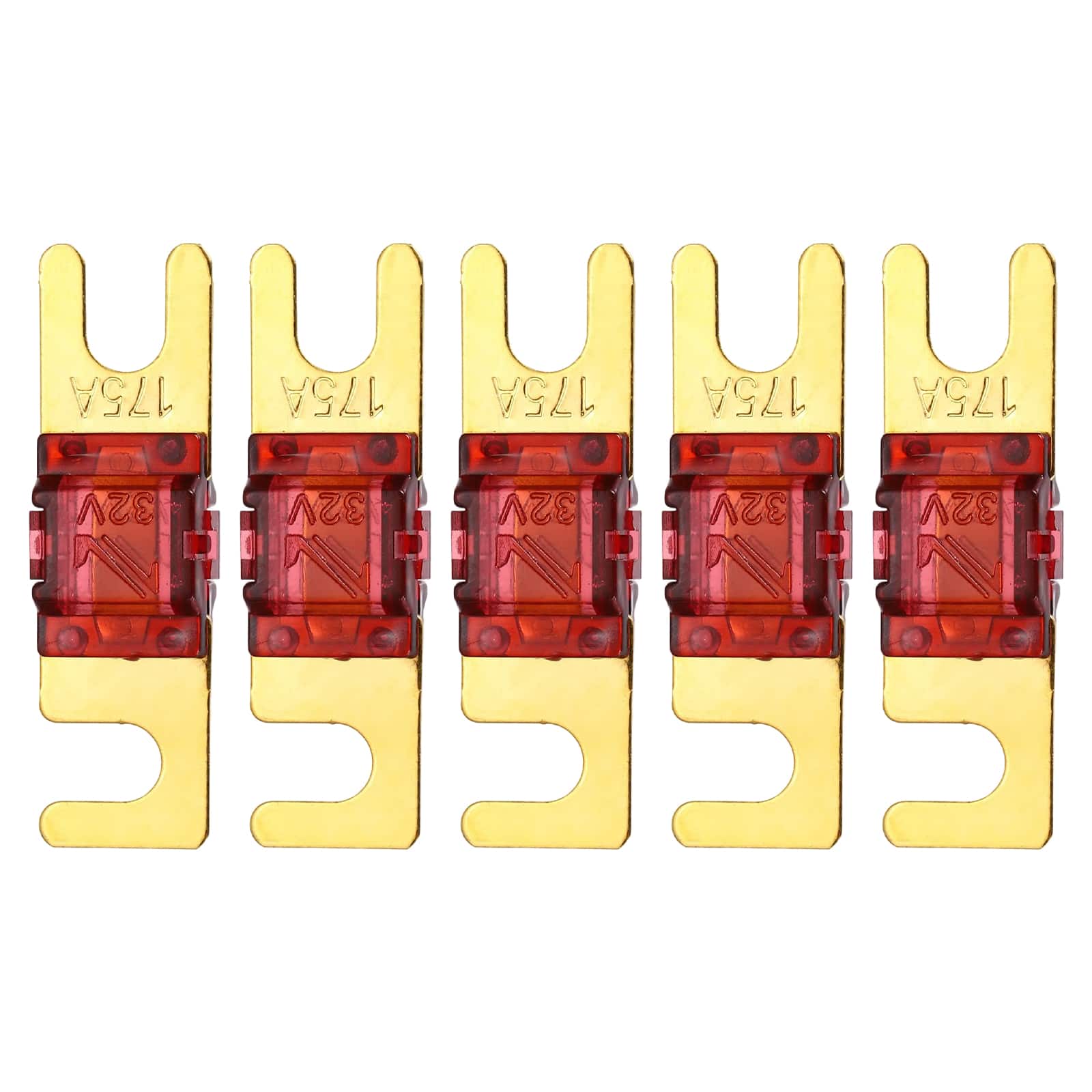 Unique Bargains - 5pcs 175A 32V Mini ANL Fuse Blade Type for Automotive Marine Audio Video System Electrical Protection - Red