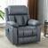 Angle. U-HOMY - Power Swivel Glider Recliner with Heat and Massage, 360° Rotation and Convenient Side Pocket for Living Room - Bluish Gray.
