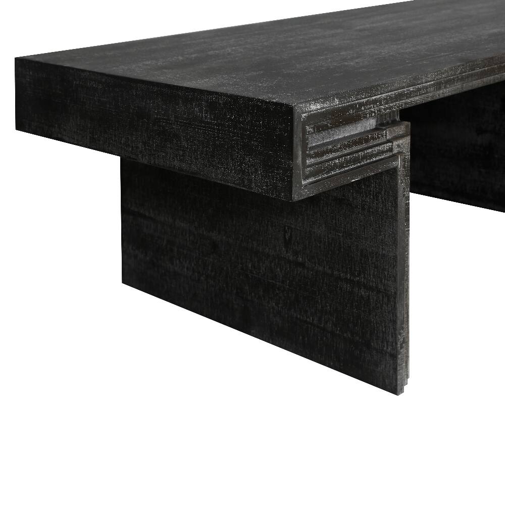 Alt View 6. Loheer - Loheer vintage industrial coffee table Antique Black Double Tier Forty Eight Inch - Antique Black.