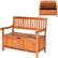 Alt View 3. Gymax - Gymax 42'' Storage Bench Deck Box Solid Wood Seating Container Tools Toys W/Backrest - Mix Brown.