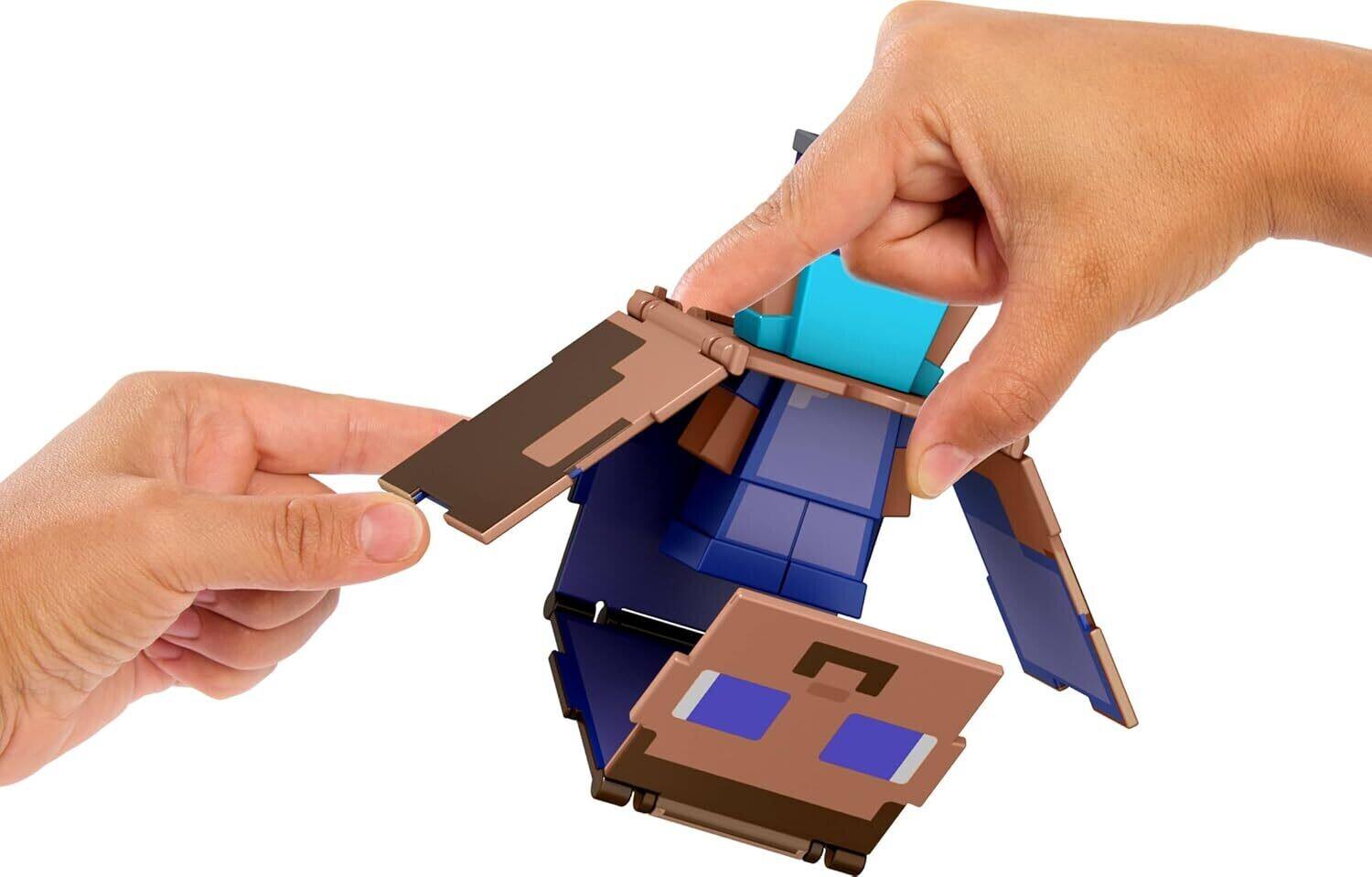 Alt View 3. Mattel - Mattel - Minecraft Flippin' Figs Steve and Enchanted Armor Steve, 2-in-1   - Collectibles - Multicolor.