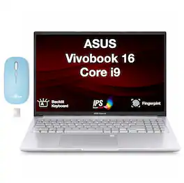 ASUS - Vivobook 16 Vivobook 16 Laptop 16.0 WUXGA Display (i9-13900H, 16GB, Win 11 Home) w/Dockztorm Wireless Mouse - Cool Silver