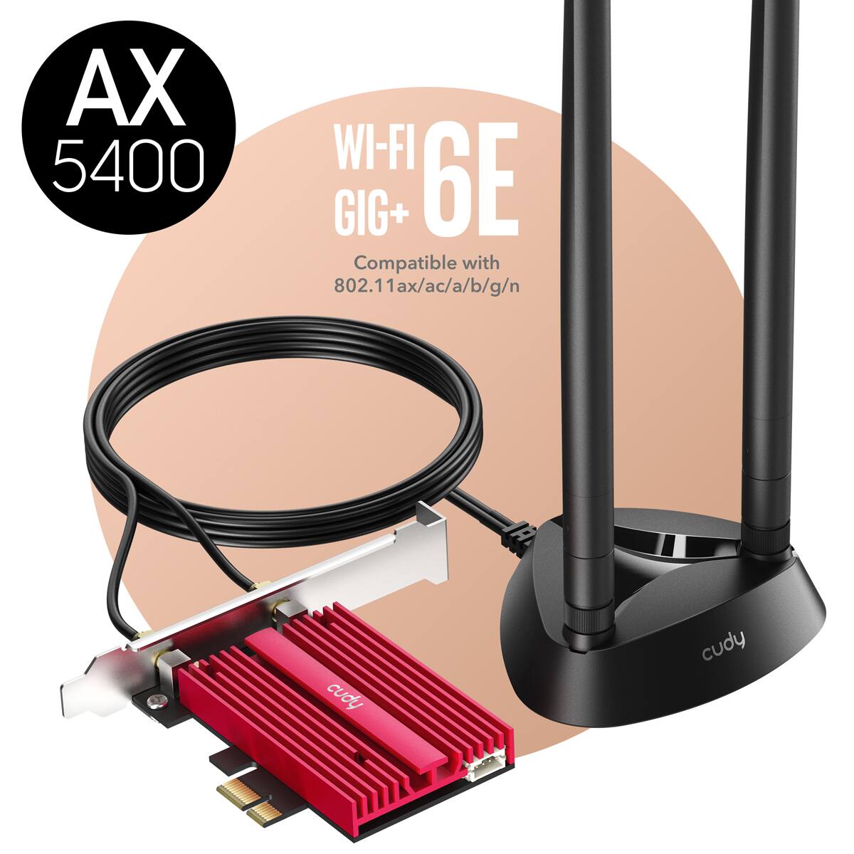 AX 5400 WI-FI GIG+ 6E Compatible with 802.11ax/ac/a/b/g/n cudy cudy