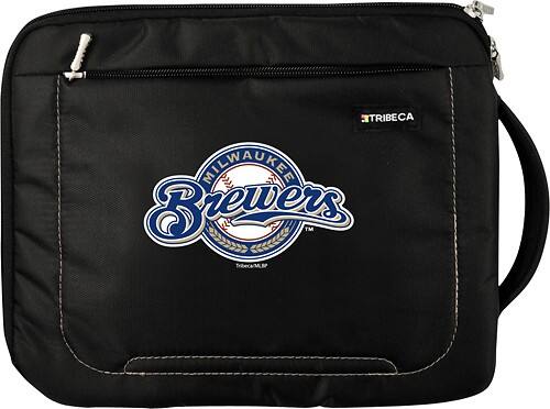 Front Standard. Tribeca - Milwaukee Brewers Deluxe Sleeve for Apple® iPad® and iPad 2 - Black.