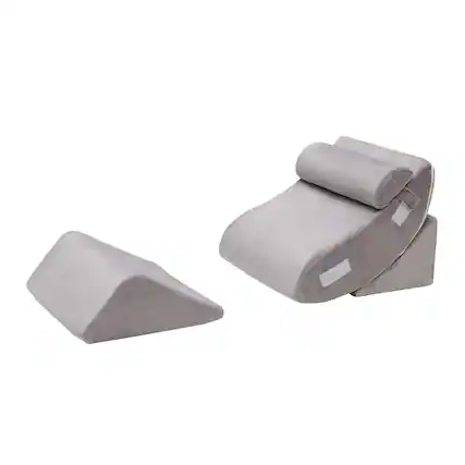 Front. Costway - Costway 4PCS Bed Wedge Pillow Set, Post Surgery Memory Foam Wedge Pillow for Back Neck Leg - Gray.