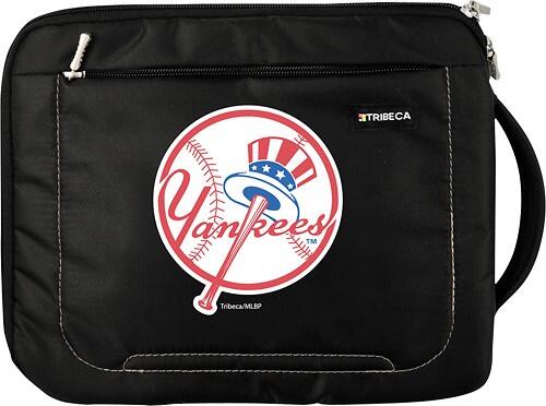 Front Standard. Tribeca - New York Yankees Deluxe Sleeve for Apple® iPad® and iPad 2 - Black.
