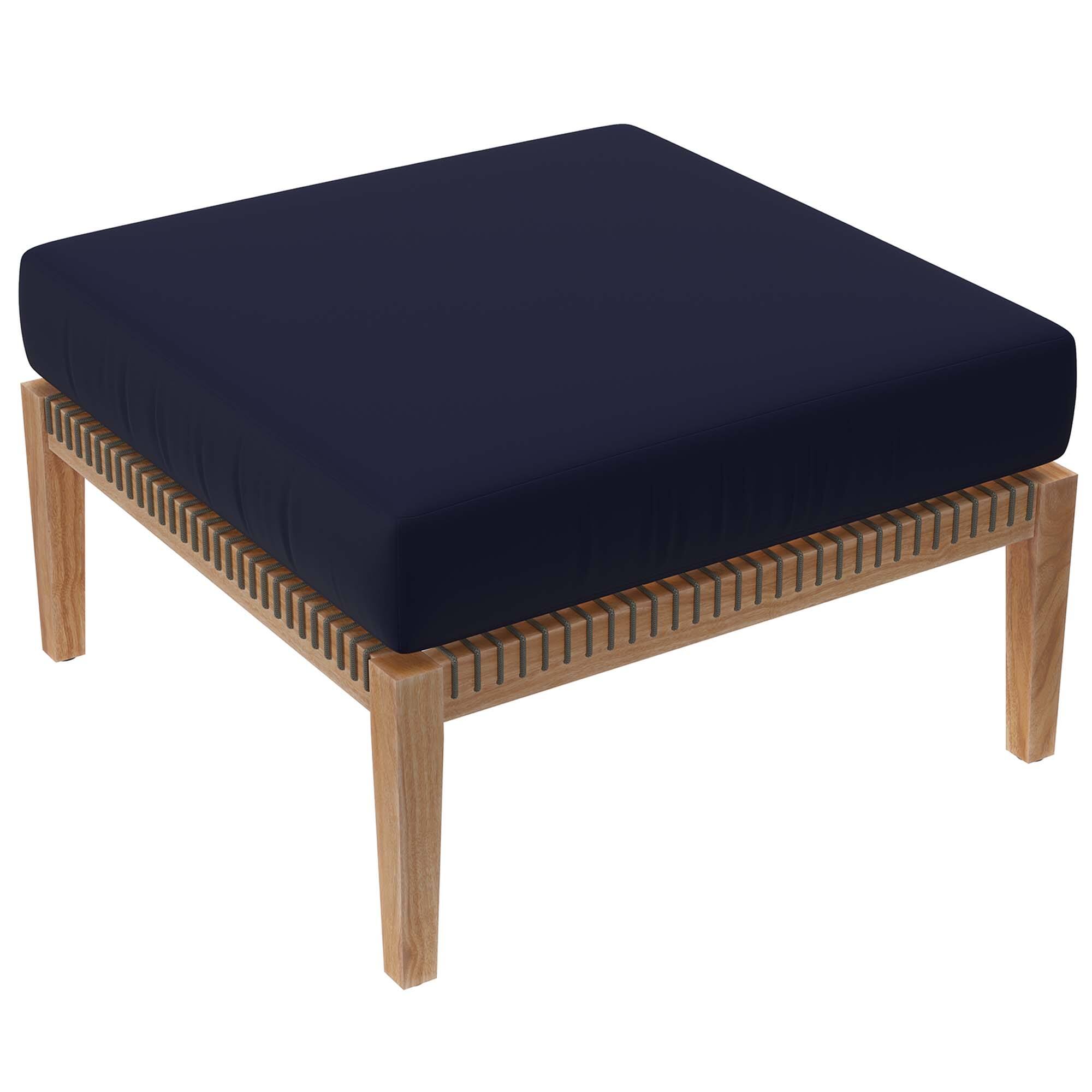Back. Modway - Clearwater 6-Piece Outdoor Patio Teak Wood Sectional Sofa by Modway - Gray Navy.