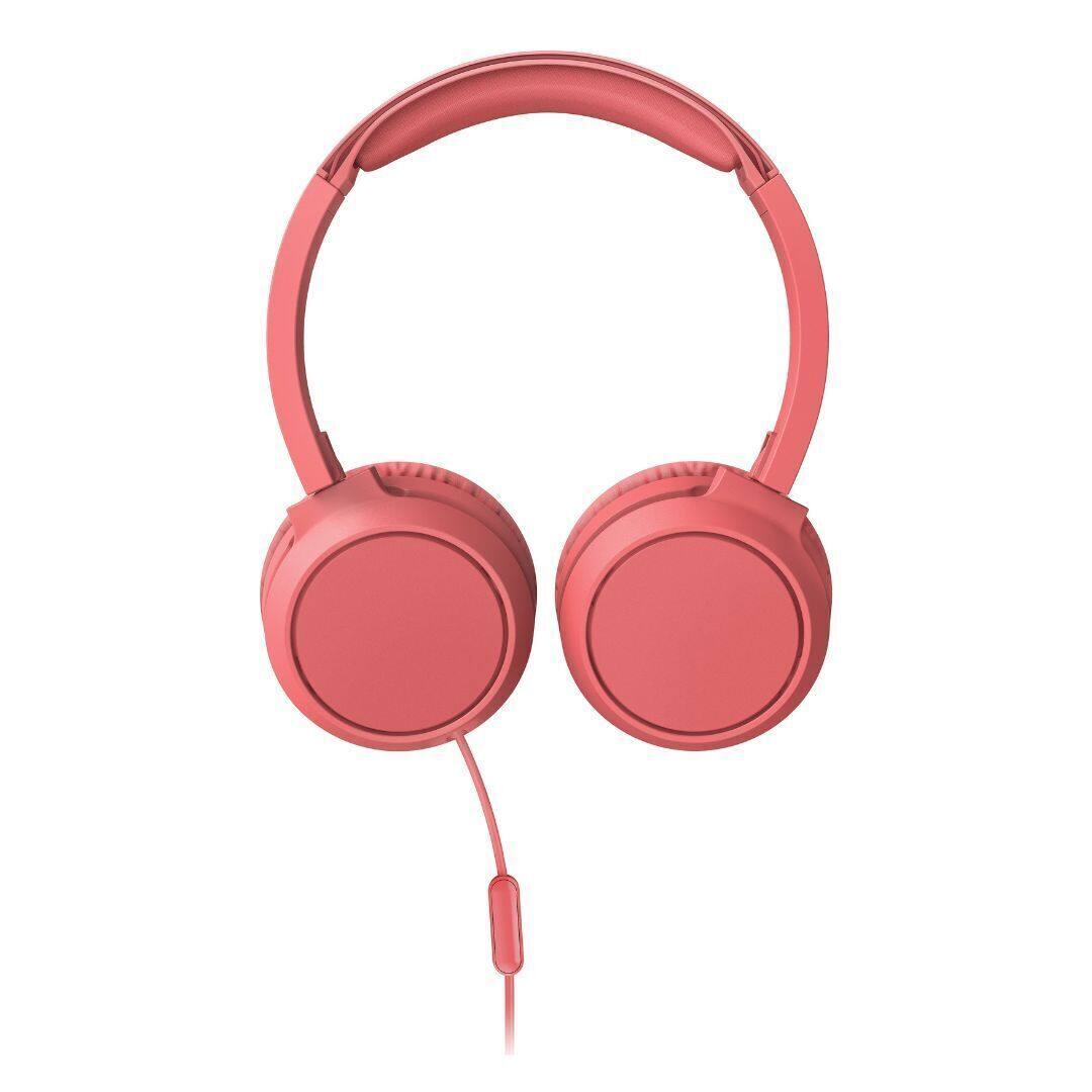 Left. Philips - Philips H4105 On-Ear Wired Headphones - Red - Open Pink.