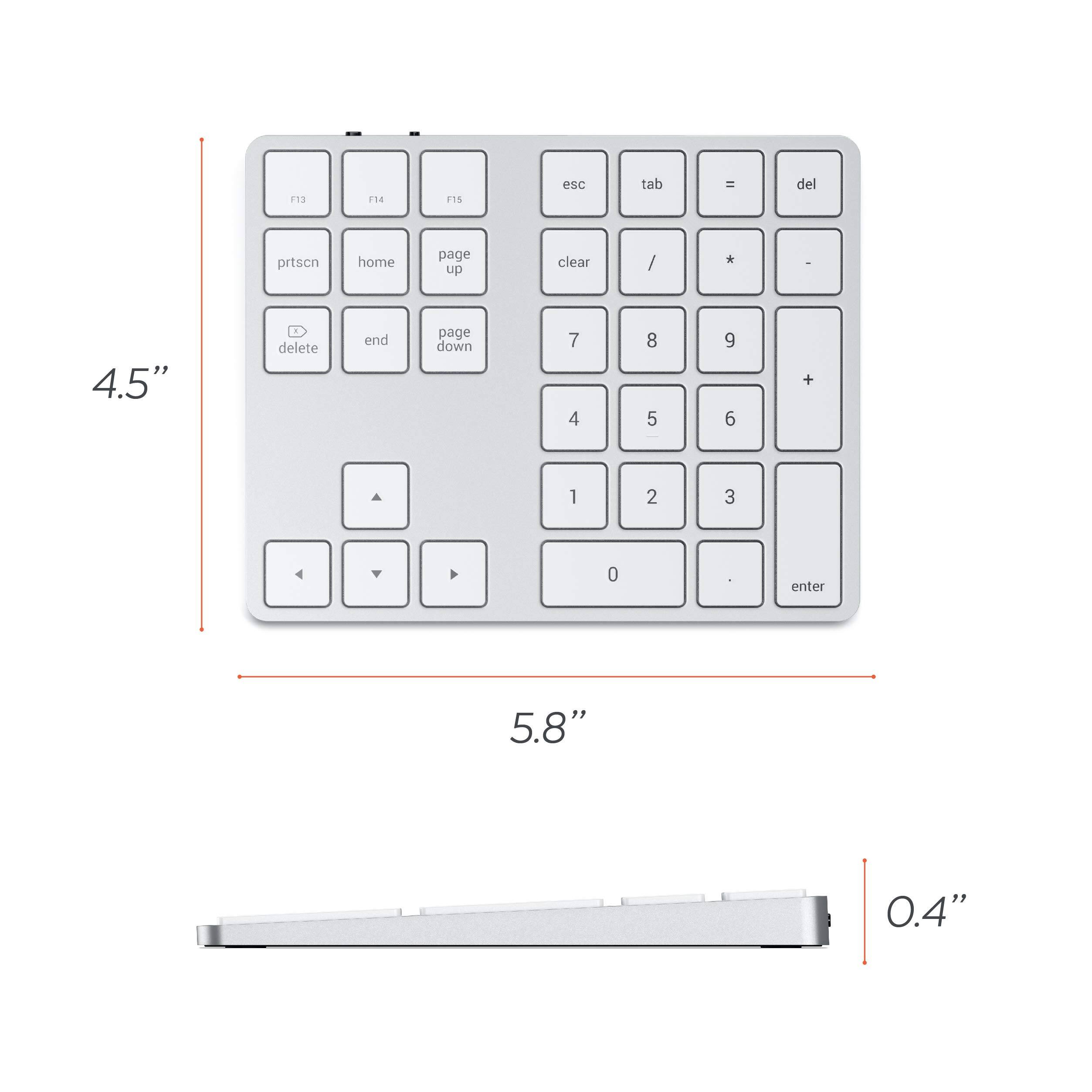 F13 114 F15 esc tab = del prtscn home page up clear / * - e 4.5" a delete end page down 7 4 8 5 9 6 + A 1 2 3 T Y 0 d enter 5.8" 0.4"