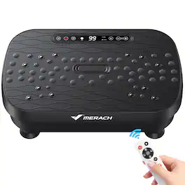 MERACH - Vibration Plate with Dual Massage Modes (shiatsu & magnetic), 99 Speeds, Lymphatic Drainage for Full Body Workout - Black
