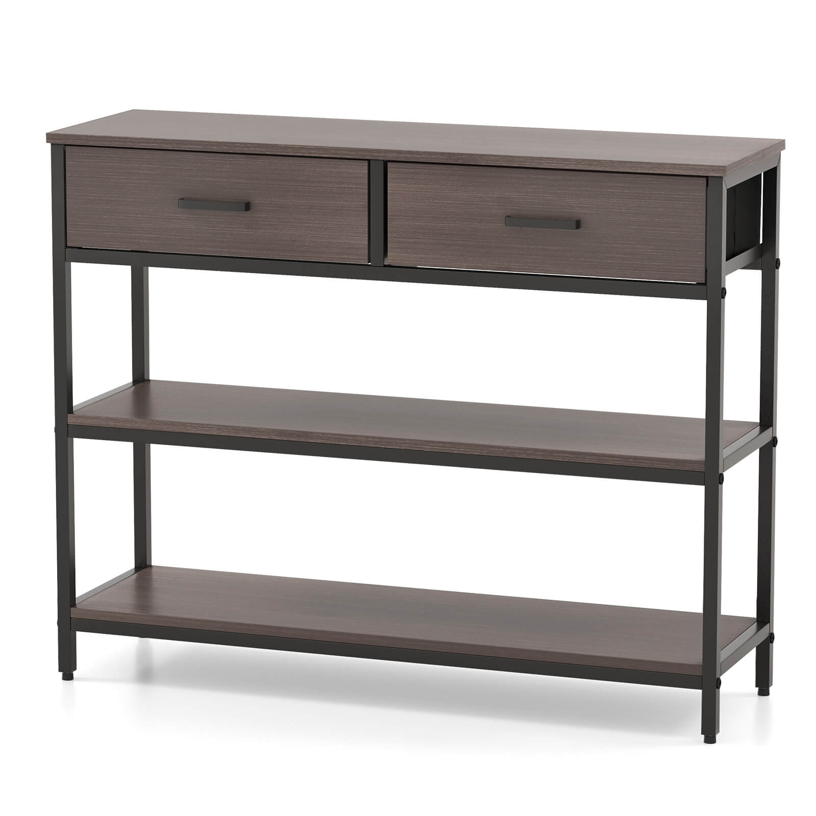 Alt View 6. Costway - Console Entryway Table Sofa Side Table with Folding Fabric Drawer - Gray.