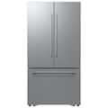 Samsung - 36 in. Wide Bespoke AI 30 cu. ft. 3-Door French Door Refrigerator with Zero Clearance Fit & In-Door Tall Water Dispenser - Stainless Steel