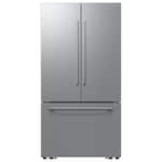Samsung - 36 in. Wide Bespoke AI 30 cu. ft. 3-Door French Door Refrigerator with Zero Clearance Fit & In-Door Tall Water Dispenser - Stainless Steel