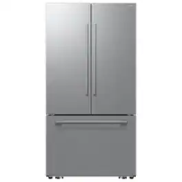 Samsung - 36 in. Wide Bespoke AI 30 cu. ft. 3-Door French Door Refrigerator with Zero Clearance Fit & In-Door Tall Water Dispenser - Stainless Steel