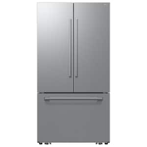 Samsung - 36 in. Wide Bespoke AI 30 cu. ft. 3-Door French Door Refrigerator with Zero Clearance Fit & In-Door Tall Water Dispenser - Stainless Steel