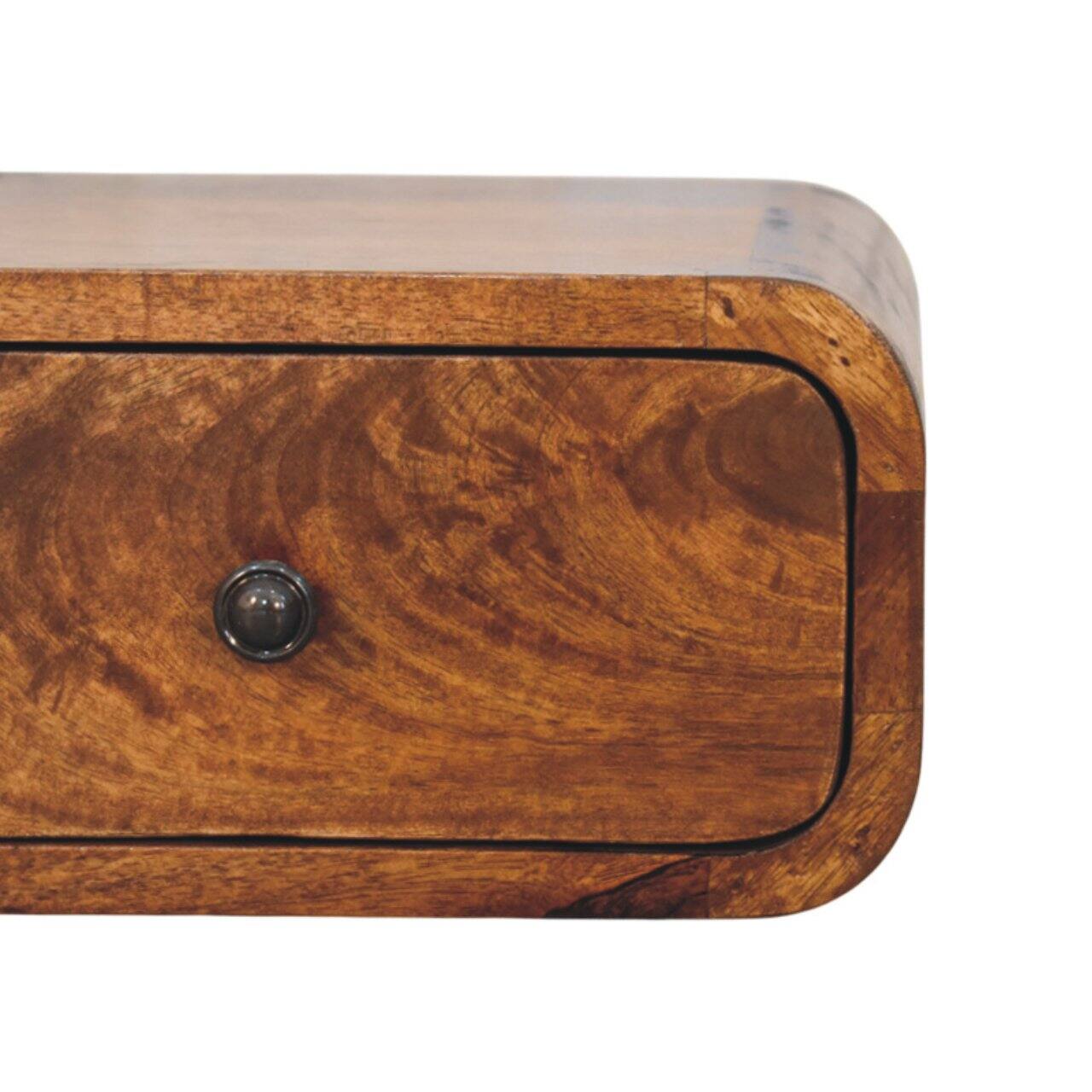 Back. Artisan Furniture - Artisan Furniture Solid Wood Avora Mini Wall-Mounted Chestnut 1 Drawer Nightstand - Chestnut.