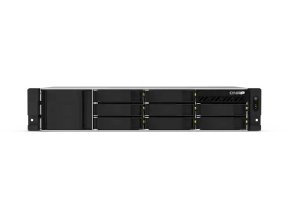 Front. QNAP - QNAP 2U 8-Bay Short Depth Rackmount NAS - Intel Celeron N5095 - 8GB Ram - Redundant PSU TS-864EU-RP-8G.
