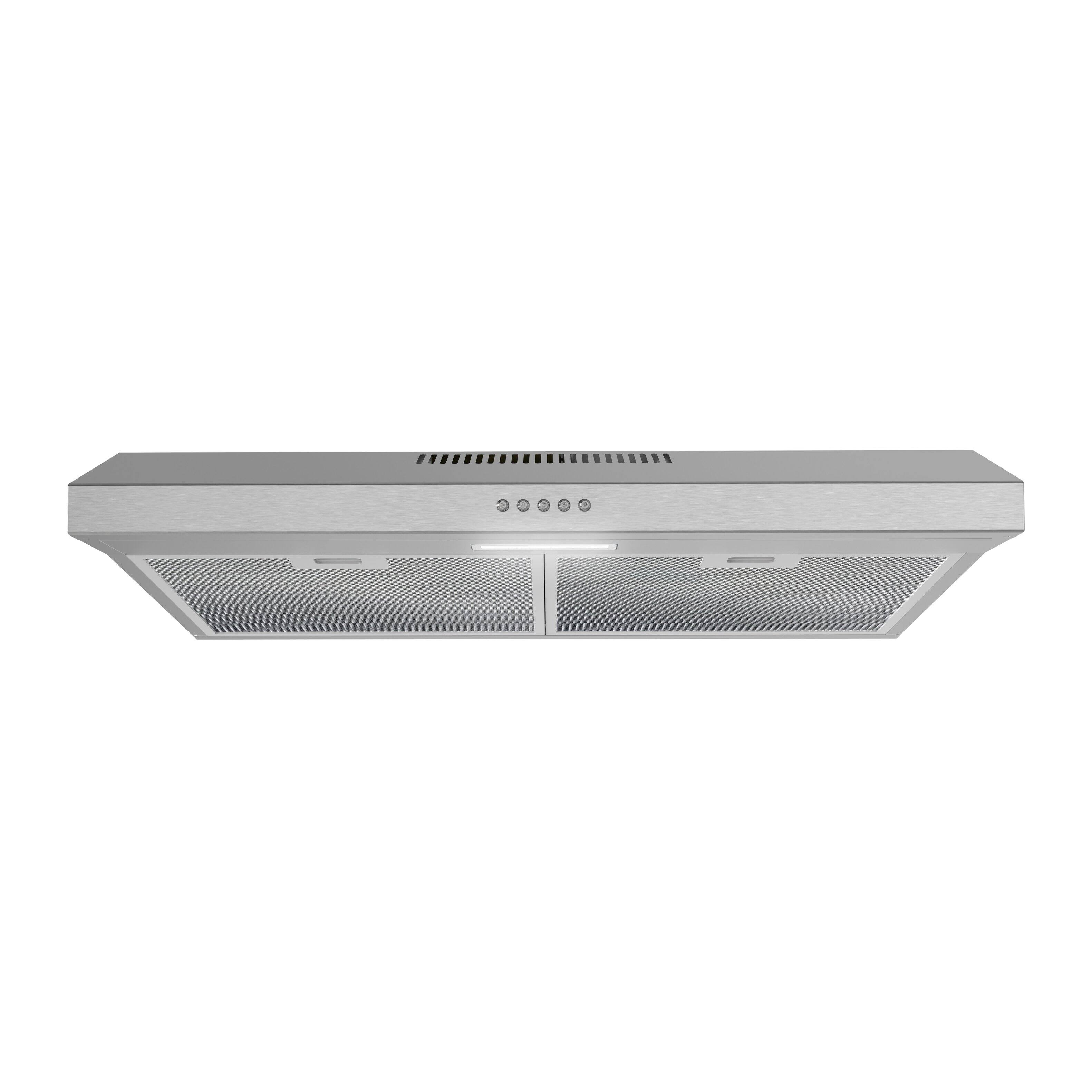Front. Streamline - 30 in. Staletti Ducted Undermount 80 CFM Range Hood, Mesh Filters, Push Button Control, LED Light - Brushed Stainless Steel.