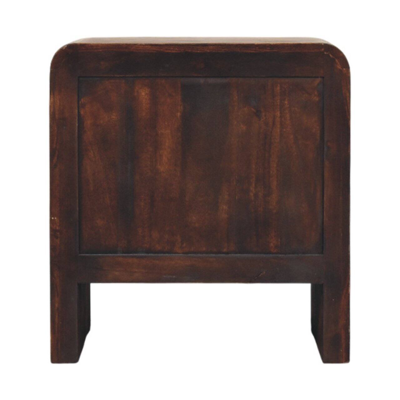 Back. Artisan Furniture - Artisan Furniture Solid Wood Copenhagen 2-Drawer Nightstand in Smoked Oak - Brown.