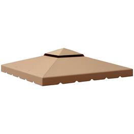 Outsunny - 10' x 10' Gazebo Replacement Canopy, Gazebo Top Cover with Double Vented Roof for Garden Patio Outdoor - Khaki