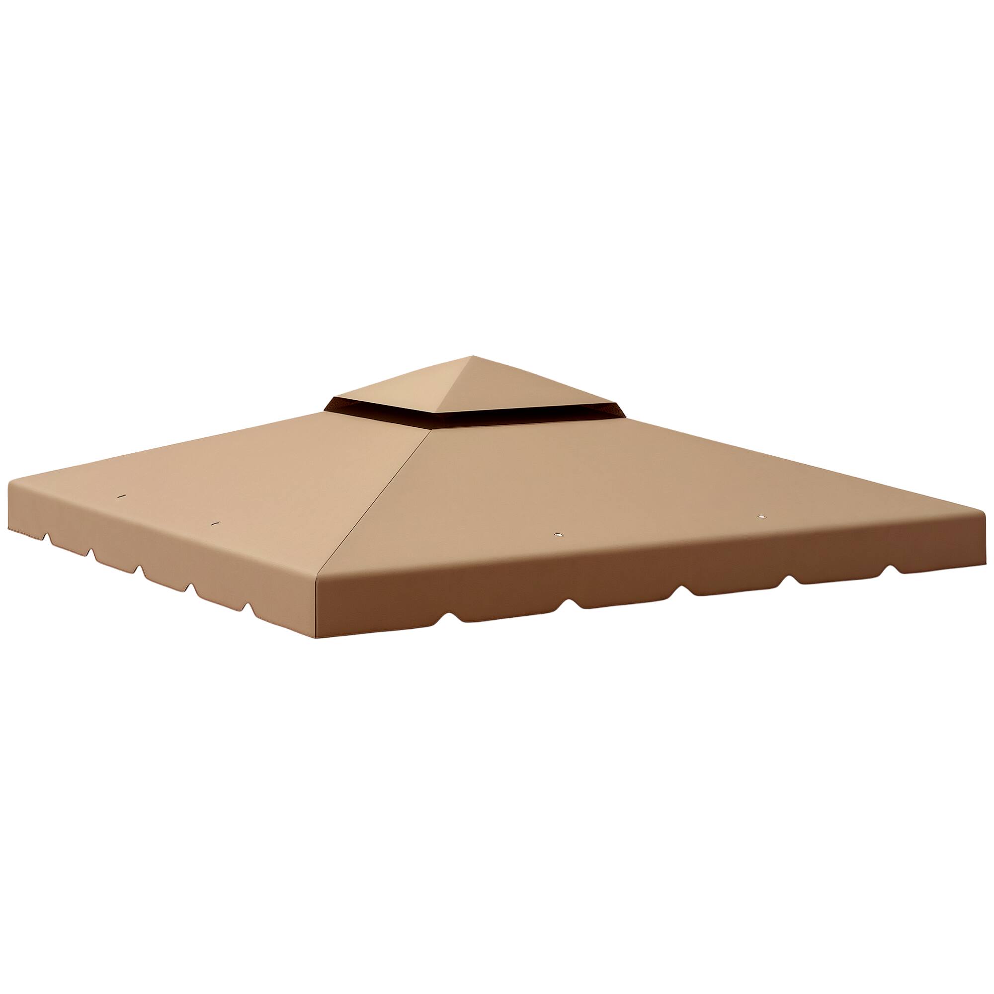 Front. Outsunny - 10' x 10' Gazebo Replacement Canopy, Gazebo Top Cover with Double Vented Roof for Garden Patio Outdoor - Khaki.