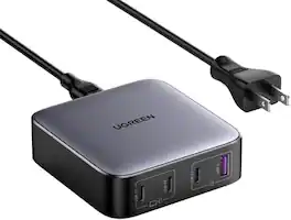 UGREEN - Nexode 4-Port 100W GaN Charging Station, USB-C Fast Charging Desktop Charger for Laptops, Tablets, Cell Phones - Black