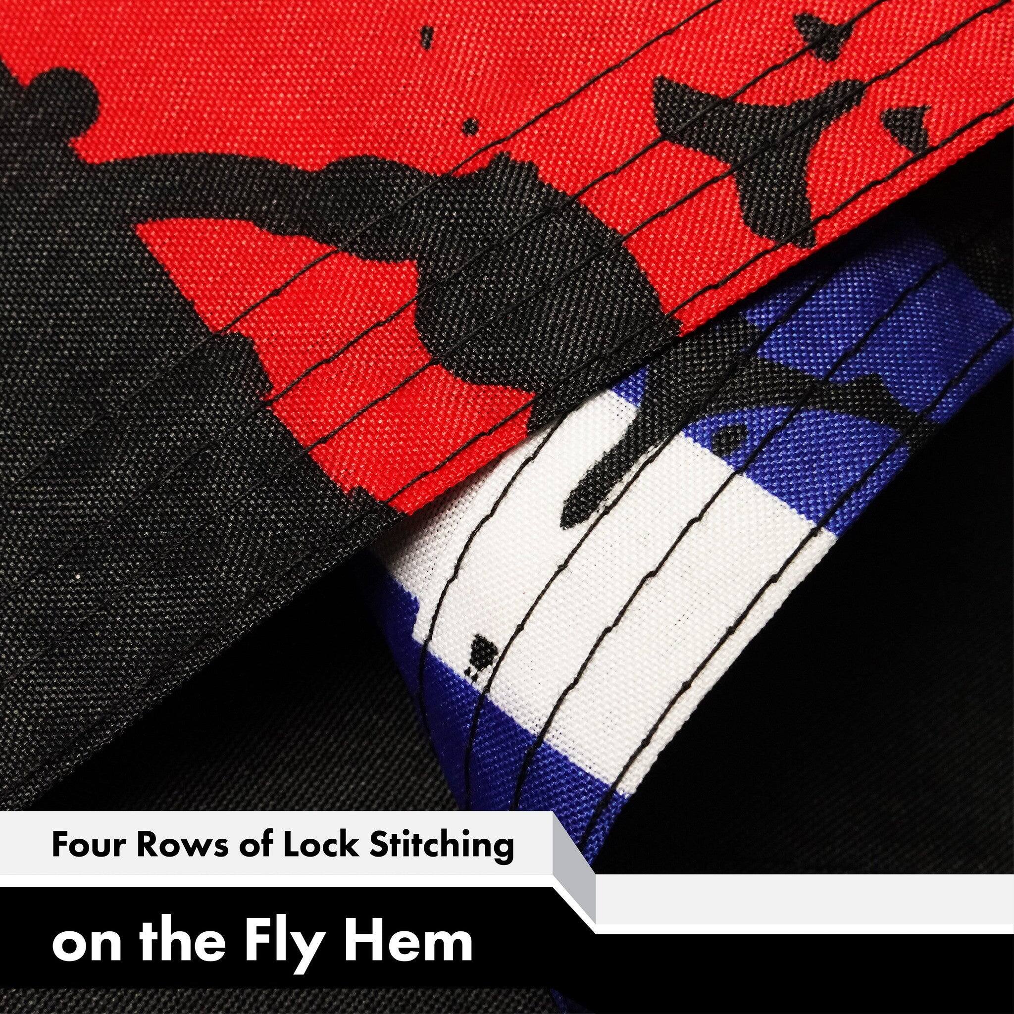 Four Rows of Lock Stitching on the Fly Hem