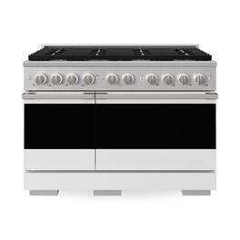 ZLINE - 48 in. 6.7 cu. ft. Marino Freestanding Dual Fuel Range with 8 Gas Burners and Convection Oven with White Matte Doors - White Matte