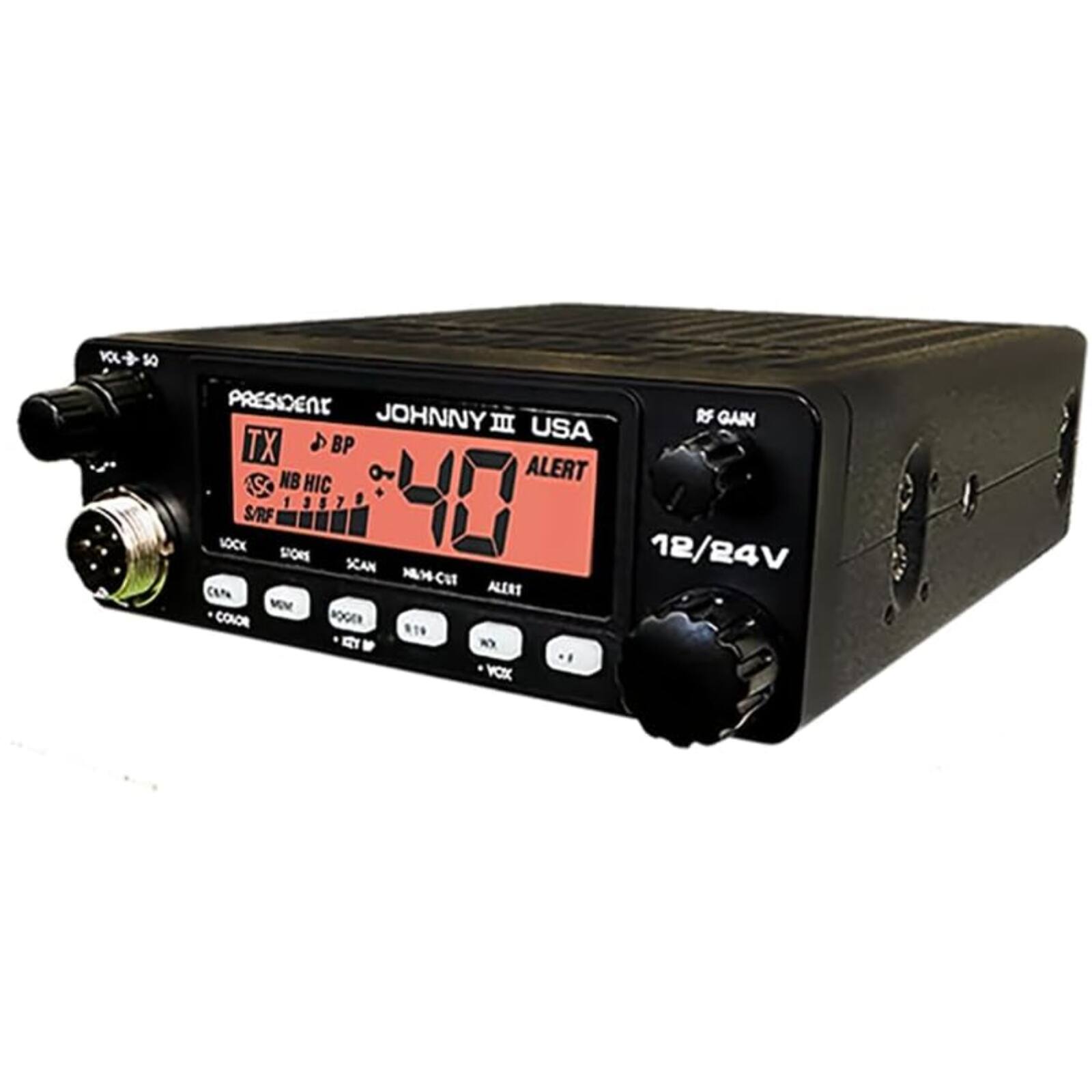 PRESIDENT  
JOHNNY III USA  
TX BP  
NB HIC  
S/R  
ALERT  
12/24V  
18 SIORS  
SCAN  
CTA  
ALERTS  
MV  
COLOR  
ROGER  
19  
WY  
VOX