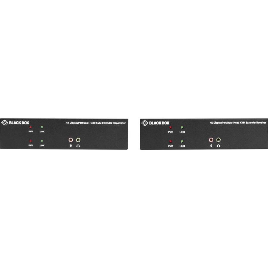 BLACK BOX  
4K DisplayPort Dual-Head KVM Extender Transmitter  
BLACK BOX  
4K DisplayPort Dual-Head KVM Extender Receiver  
PWR  
LINK  
PWR  
LINK