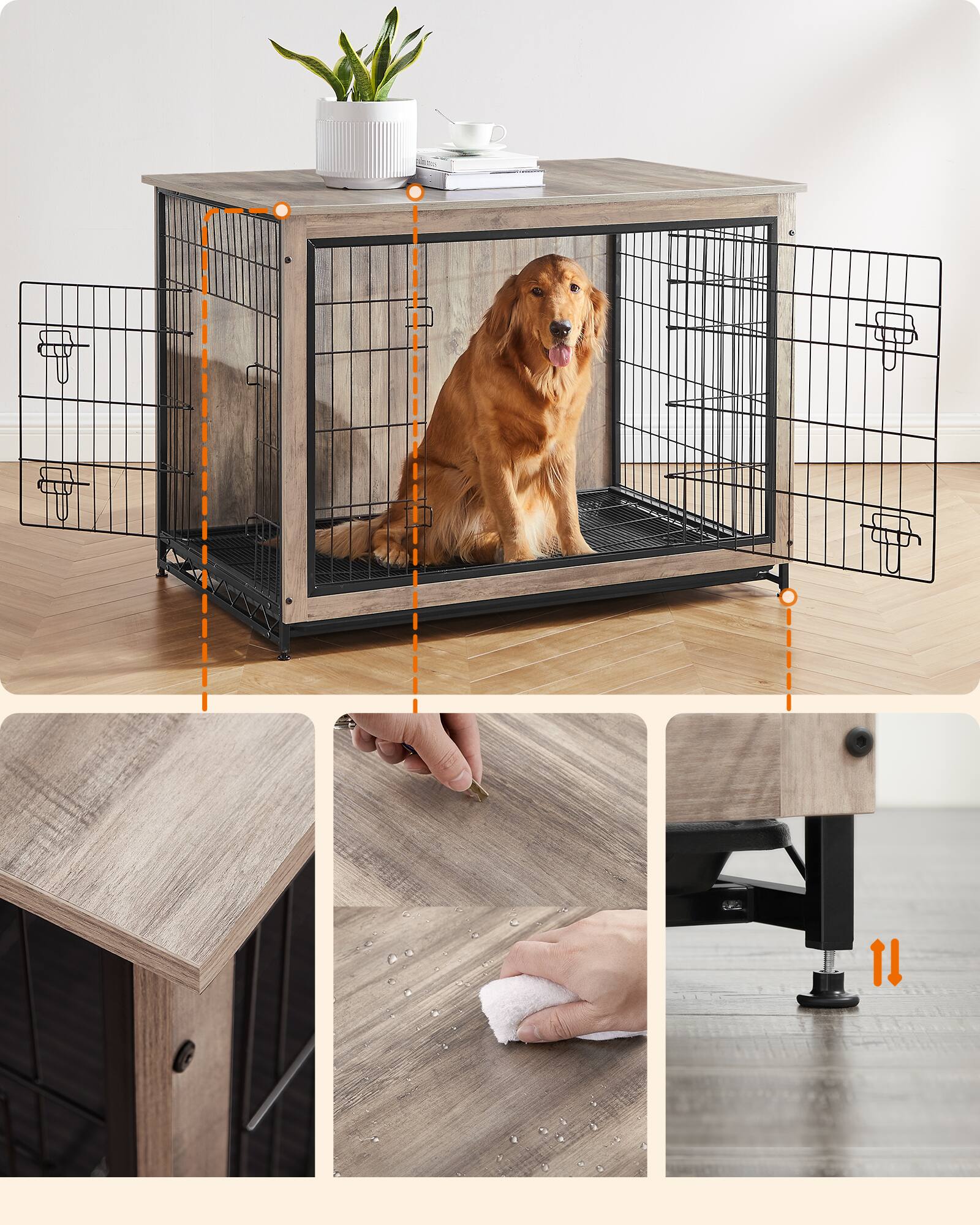 Songmics Home Dog Crate Furniture, 44.1