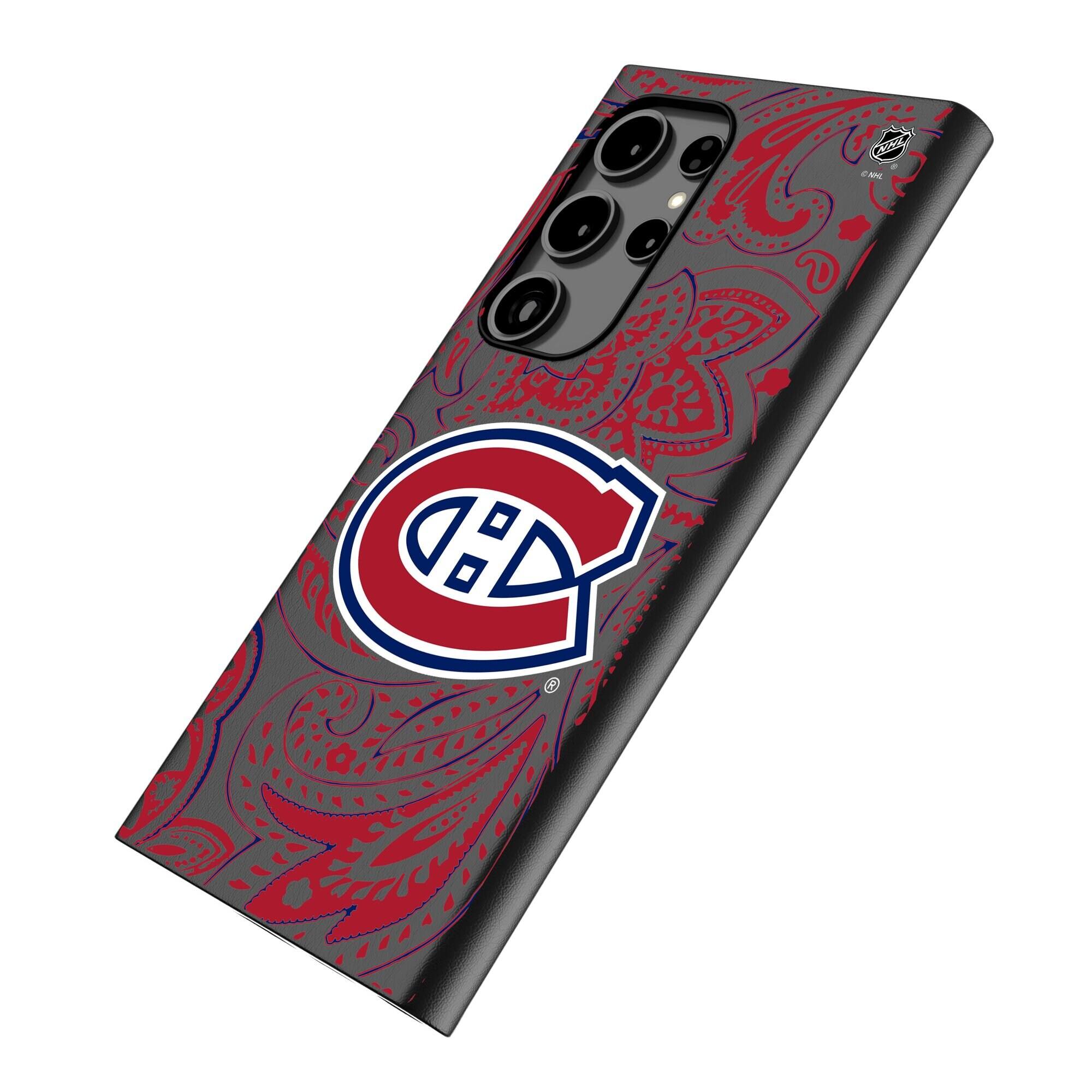 Alt View 1. Keyscaper - Montreal Canadiens Paisley Galaxy Magnetic Bump Case - S24 - Black.
